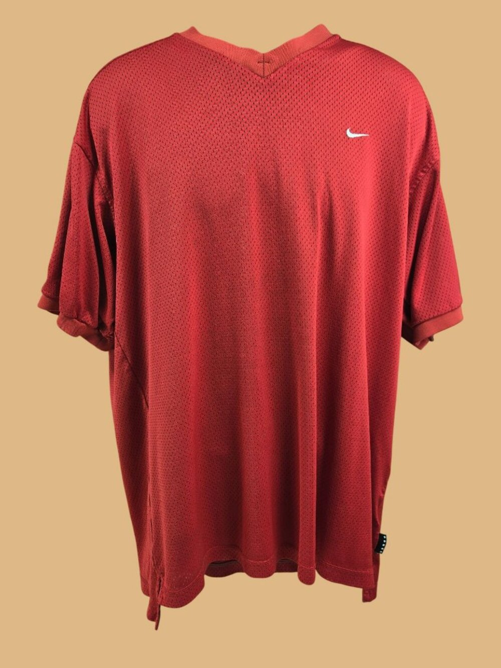 Nike Mens Vintage Red Mesh V-Neck Athletic T-shirt Large